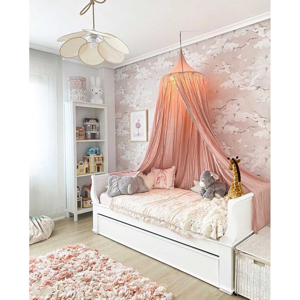 Dekornik Magic Swans Pink Wallpaper in nursery