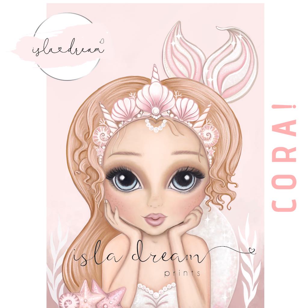 Isla Dream Prints Cora Mermaid Print