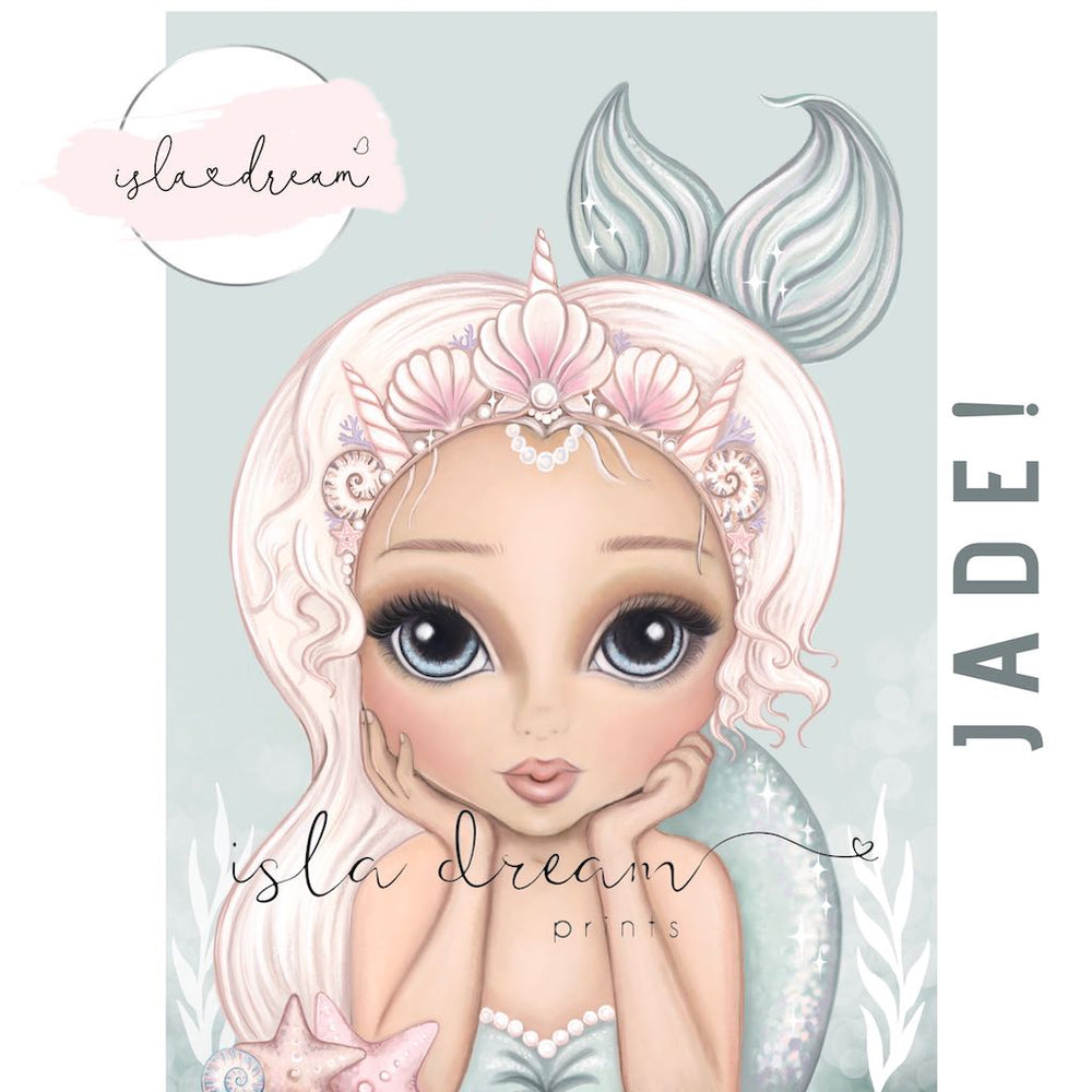 Isla Dream Prints Jade Mermaid Print