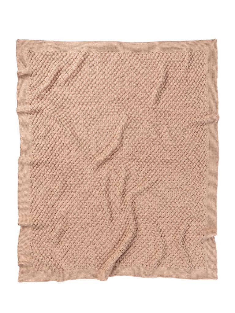 Indus Design Mini Popcorn Blanket in blush pink