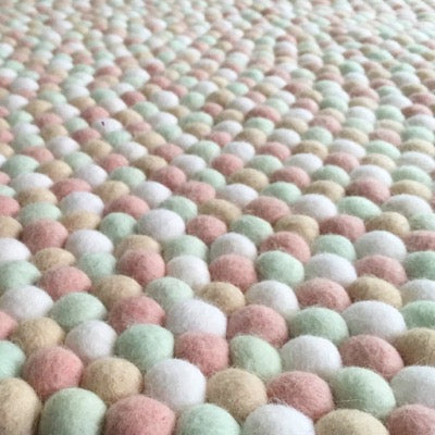 Winston & Grace Felt Ball Rug - Mother Of Pearl