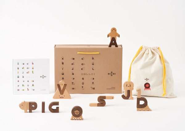 Wooden Oioiooi Alphabet Play Blocks Set