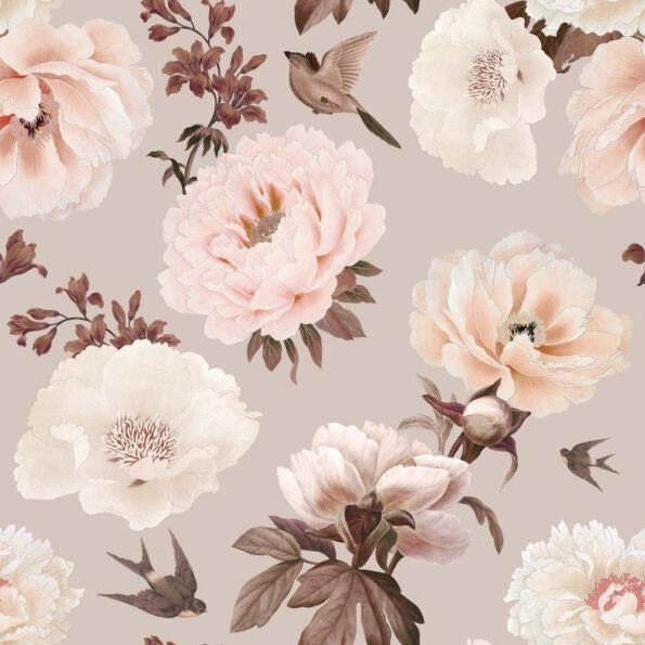 Dekornik Peonies & Birds Wallpaper