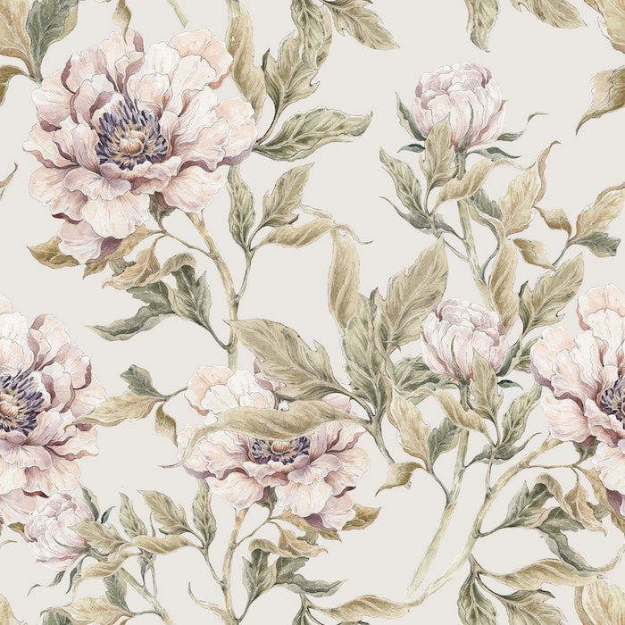 Dekornik Peonies Wallpaper Sample - Beige