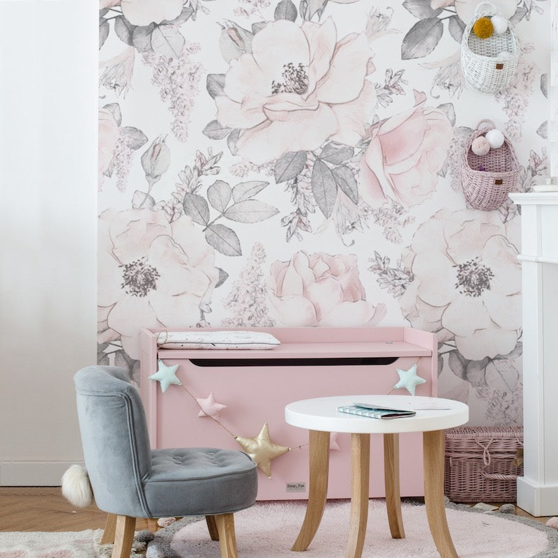 Dekornik Pink Garden Wallpaper in Bedrooom