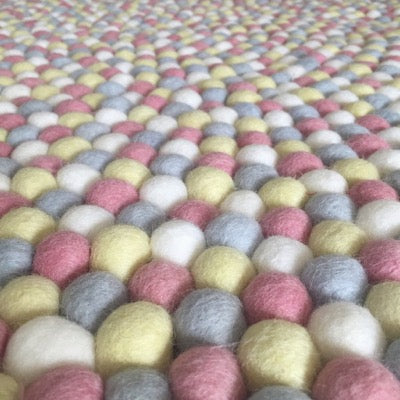 Winston & Grace Felt Ball Rug - Pink Lemonade