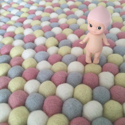 Winston & Grace Felt Ball Rug - Pink Lemonade