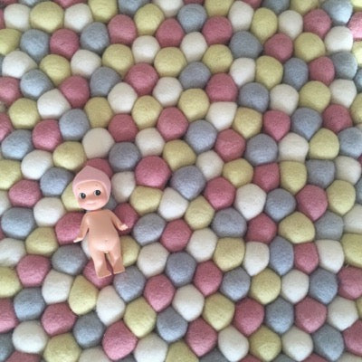 Winston & Grace Felt Ball Rug - Pink Lemonade