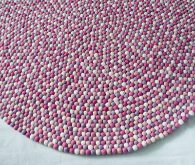 Winston & Grace Felt Ball Rug - Pink Princess