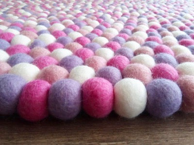 Winston & Grace Felt Ball Rug - Pink Princess