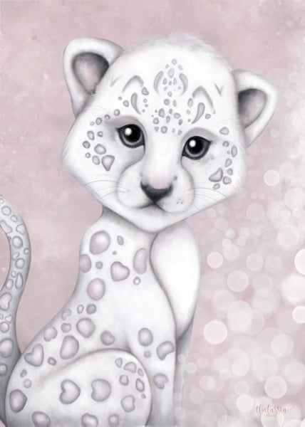 Isla Dream Prints Prince The Snow Leopard Print - Pink