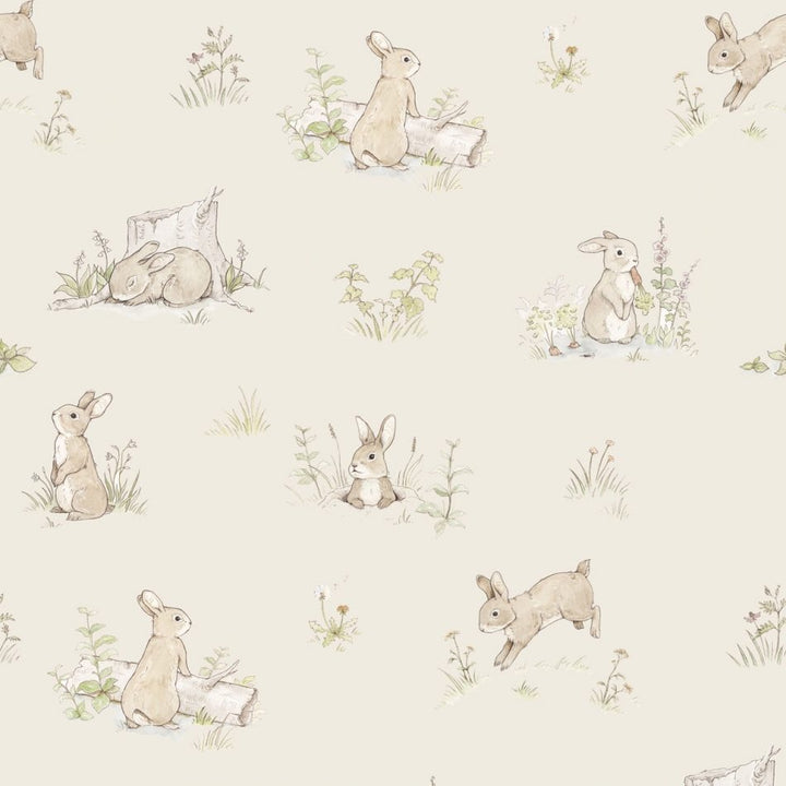 Dekornik Rabbit Day Beige Wallpaper