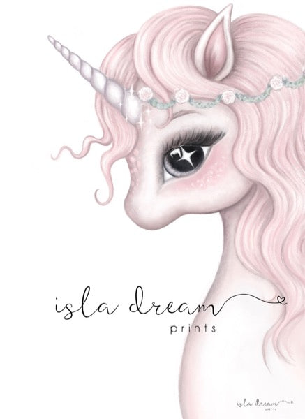Isla Dream Prints Rosa Unicorn Print