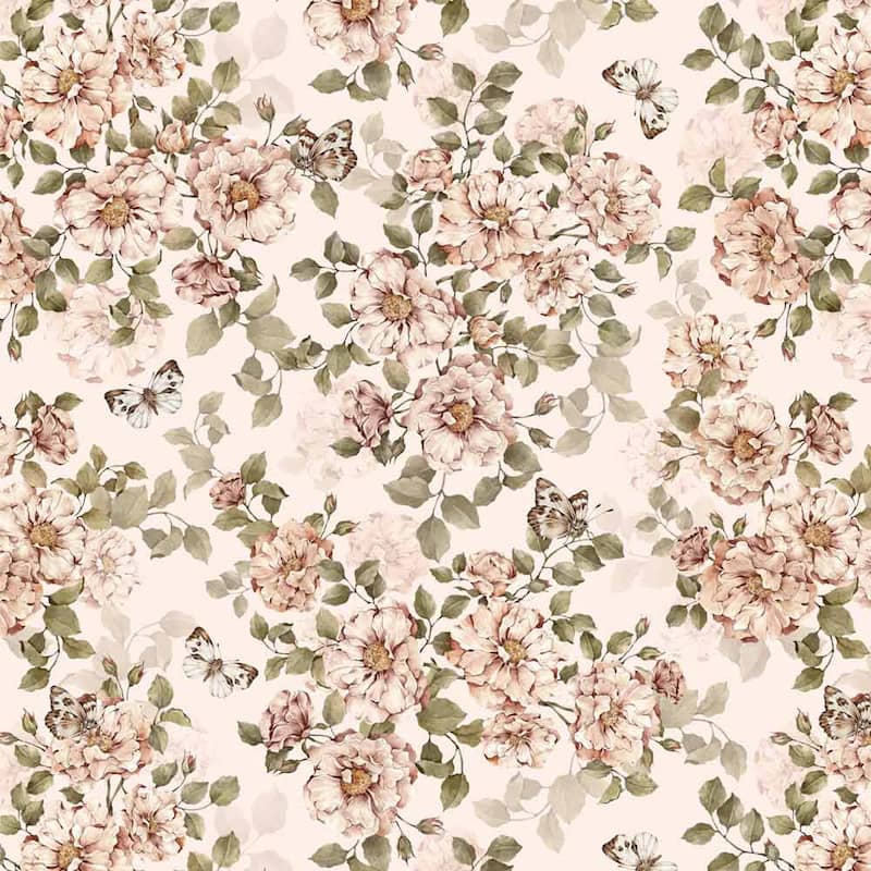 Dekornik Roses With Butterflies Wallpaper Sample