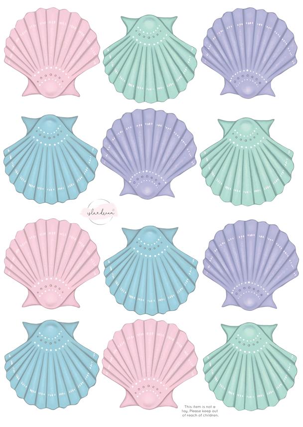 Isla Dream Prints Sea Shell Fabric Wall Decals - Mermaid Dreams