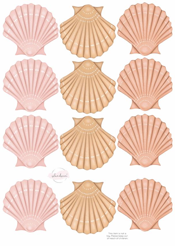 Isla Dream Prints Sea Shell Fabric Wall Decals - Boho Beach