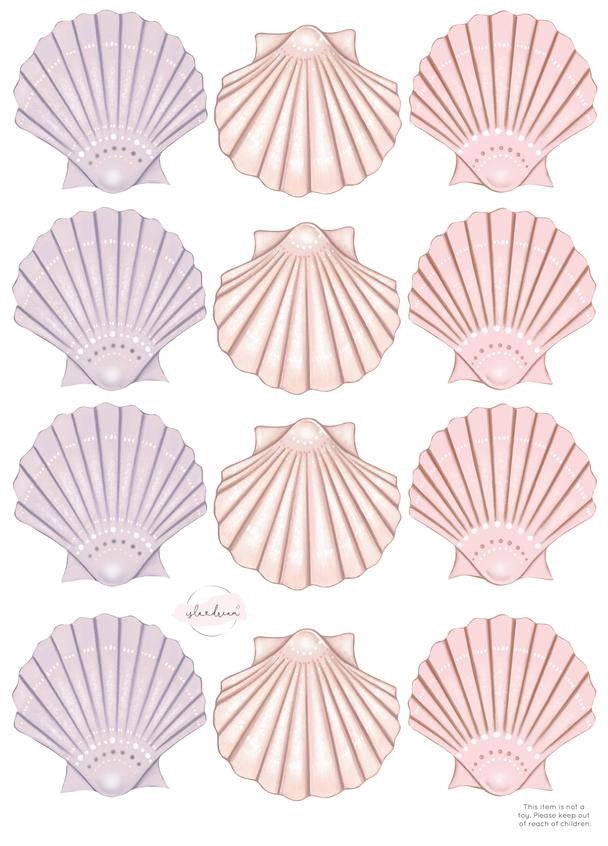 Isla Dream Prints Sea Shell Fabric Wall Decals - Soft Pastel