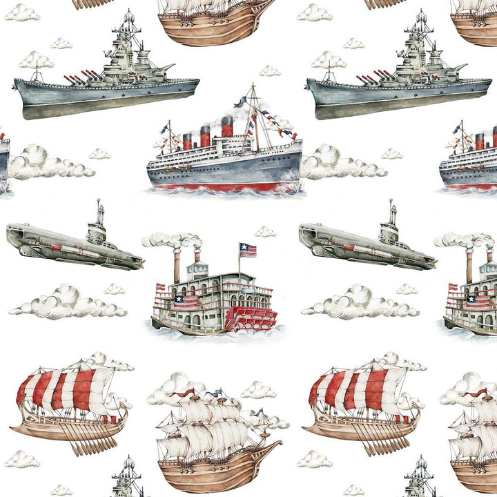 Dekornik Ships Colour Wallpaper Sample