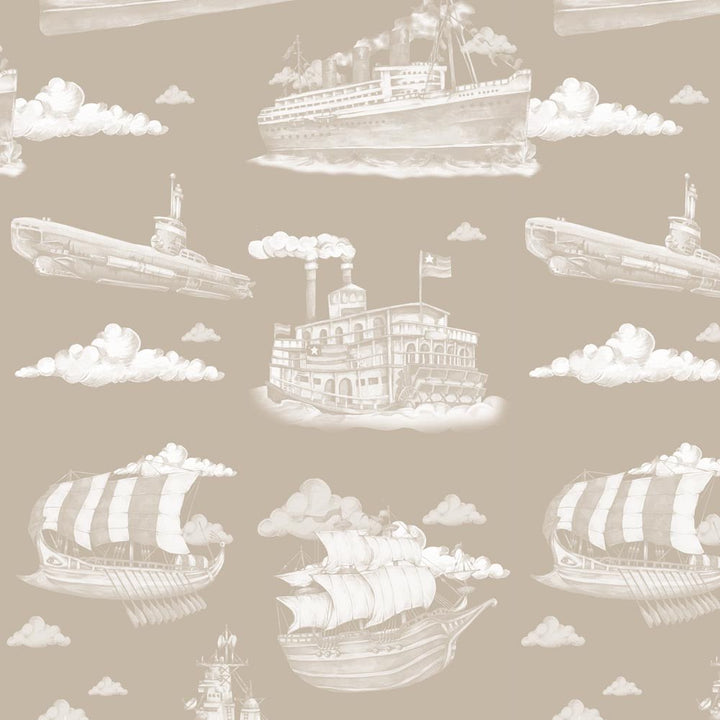 Dekornik Ships Sepia Wallpaper Sample