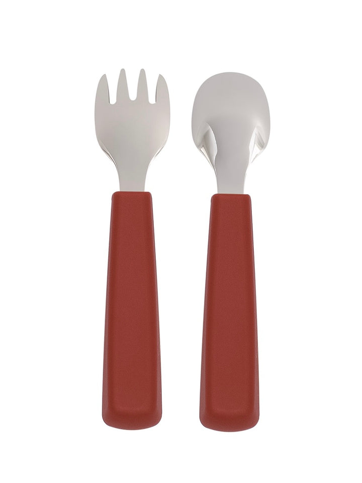 We Might Be Tiny Rust Toddler Feedie Cutlery Set