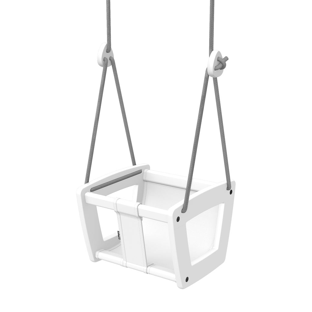 Lillagunga Toddler Swing - White Birch with White Leather