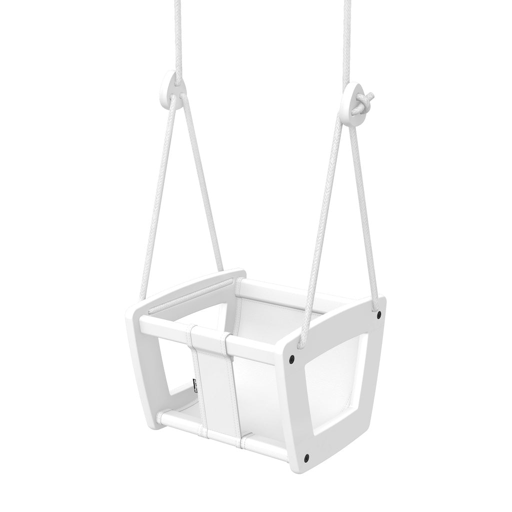 Lillagunga Toddler Swing - White Birch with White Leather