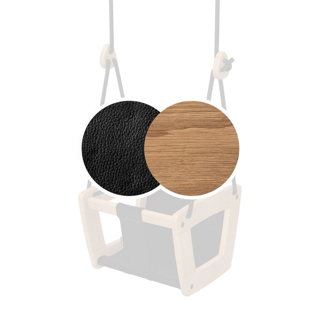 Lillagunga Toddler Swing - Oak with Black Leather