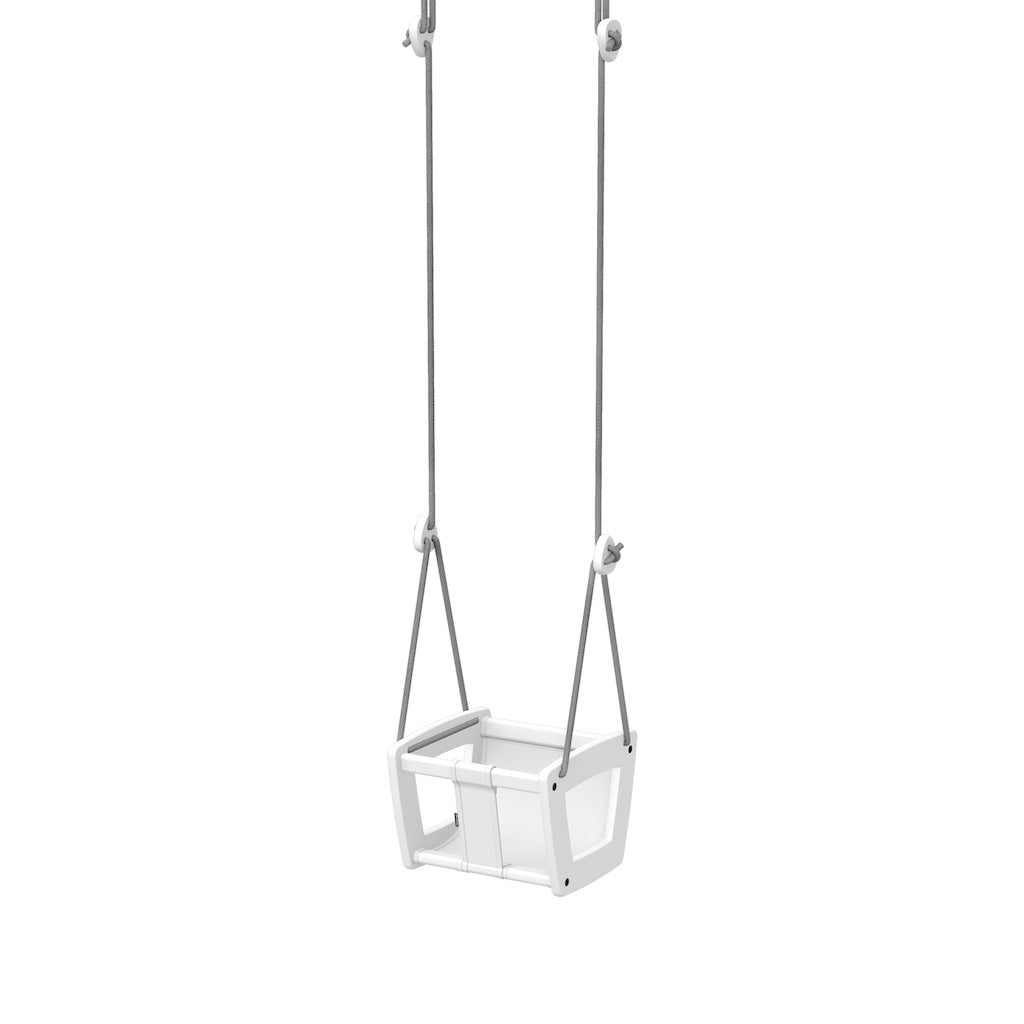 Lillagunga Toddler Swing - White Birch with White Leather