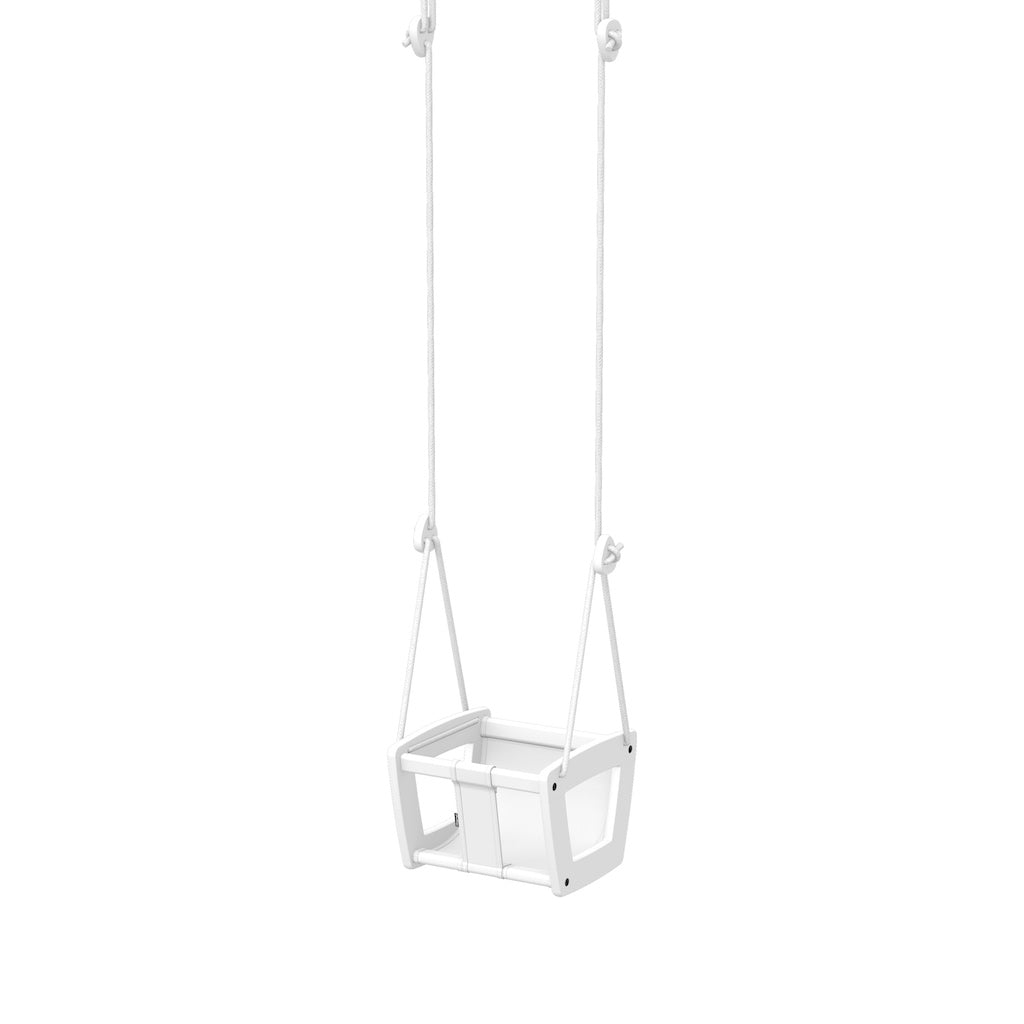 Lillagunga Toddler Swing - White Birch with White Leather