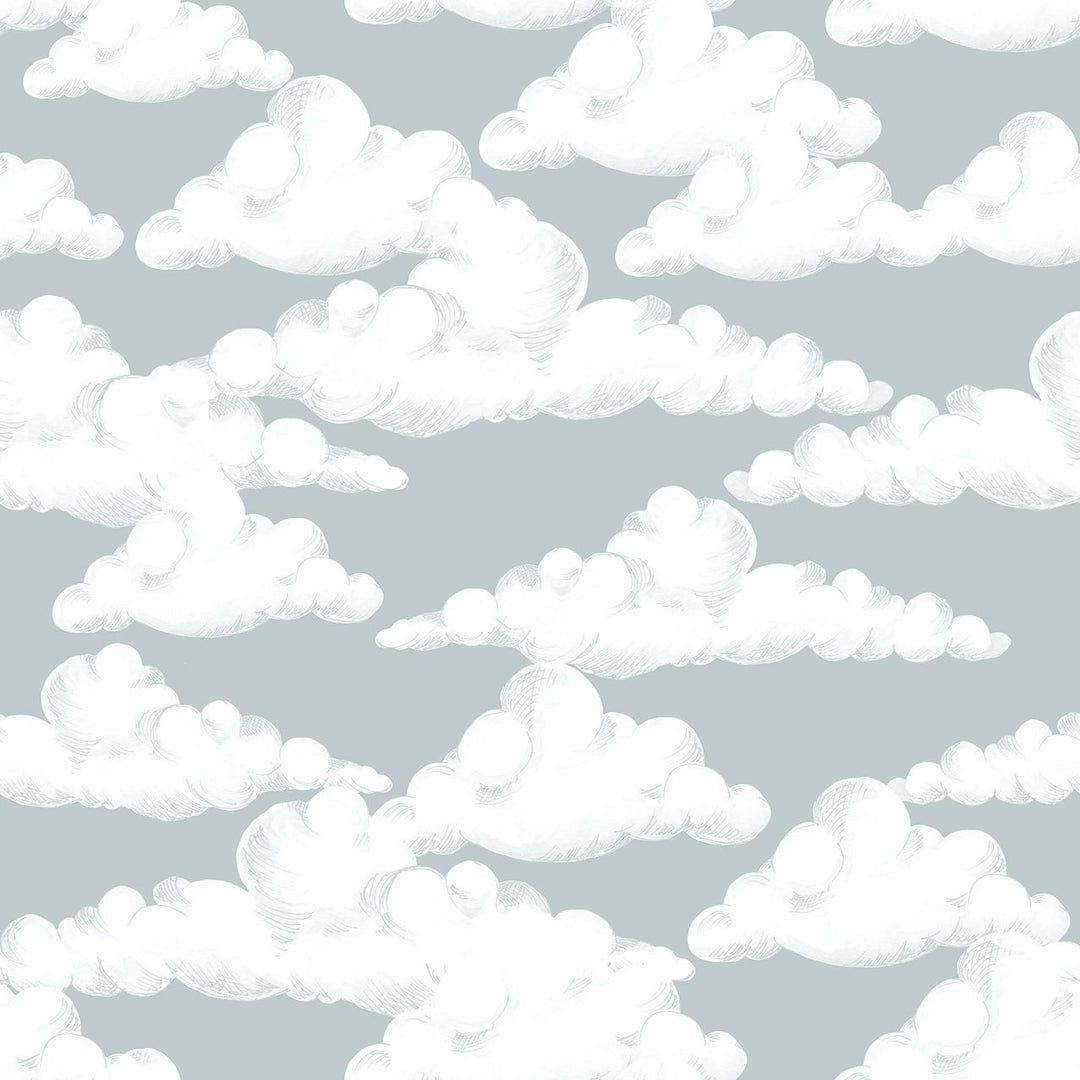 Dekornik CLASSIC Velveteen Clouds Grey Blue Wallpaper Sample