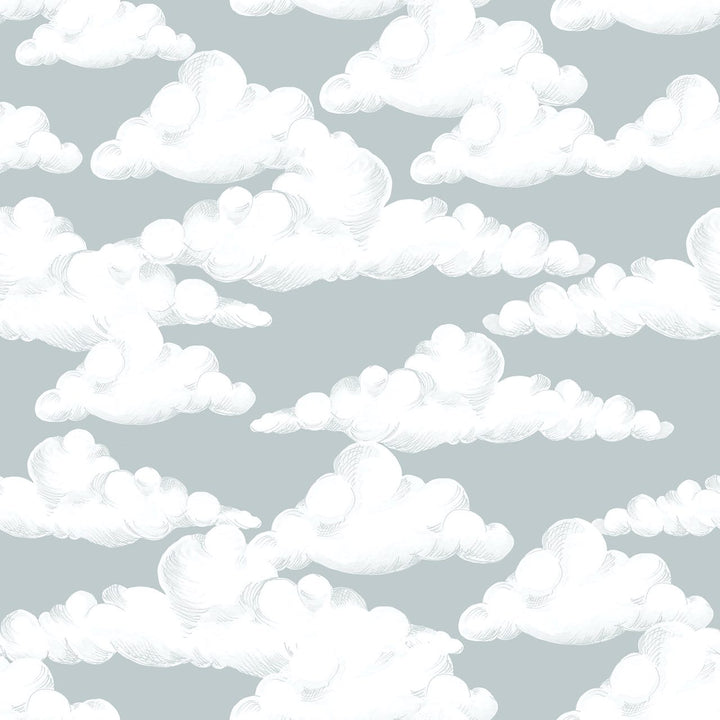 Dekornik CLASSIC Velveteen Clouds Grey Blue Wallpaper Sample