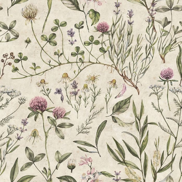 Dekornik Vintage Botanic Illustration Wallpaper