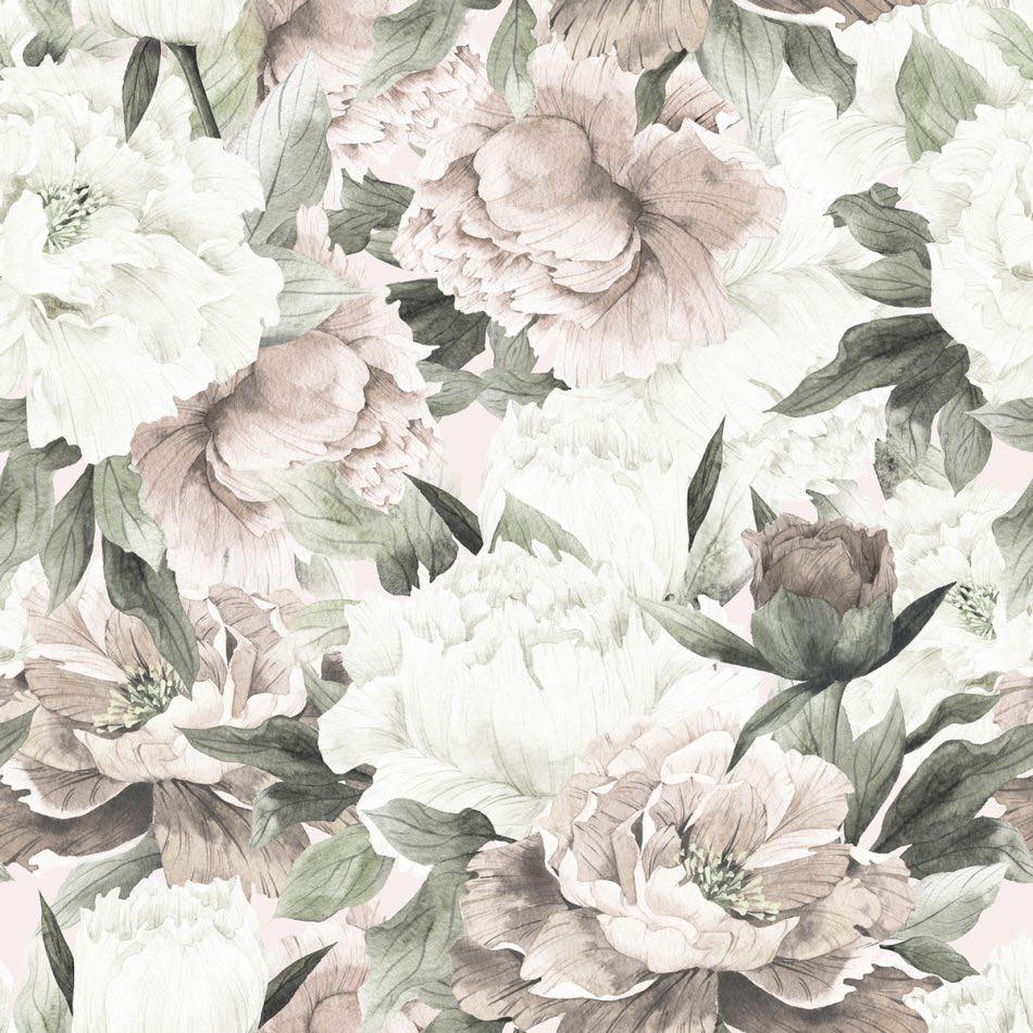 Dekornik White & Pink Peonies Max Wallpaper Sample