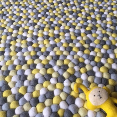 Winston & Grace Felt Ball Rug - Yellow Brick Road